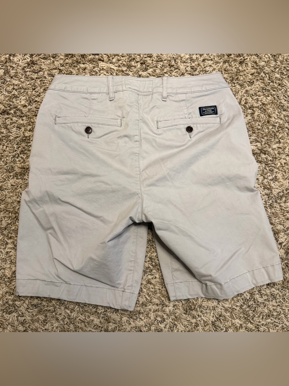 Abercrombie & Fitch Men's Size 29 Stretch Light Gray Casual Chino Shorts - Picture 4 of 4
